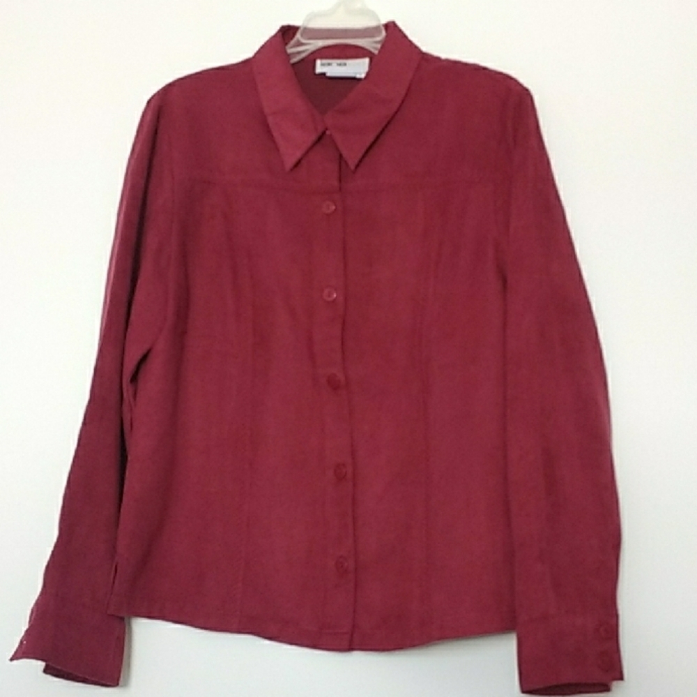 lanalee Burgundy Button-Up Shirt Size 12